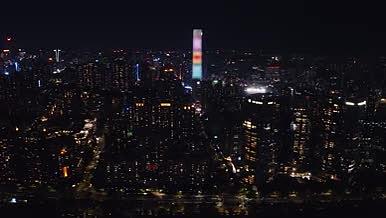 4k航拍城市万家灯火夜景灯光视频的预览图